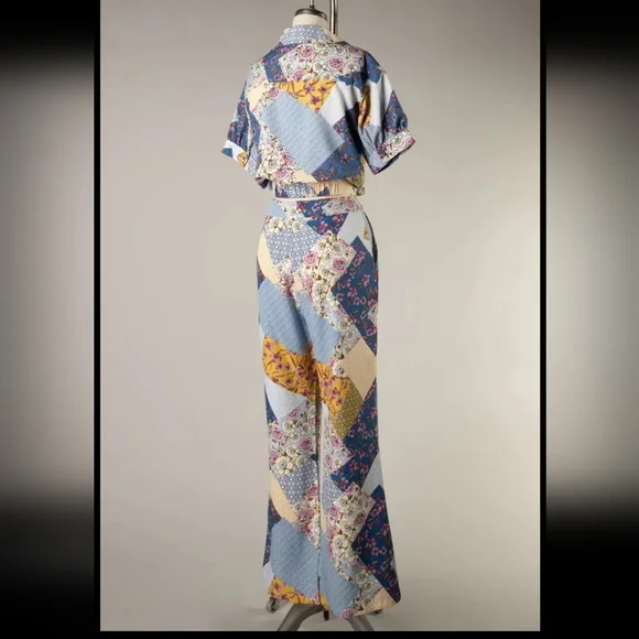 Boho patchwork top and pant set - Picture 2 of 3